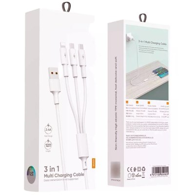 Imagen 3 de Cable Conector Multicargador Blanco T66