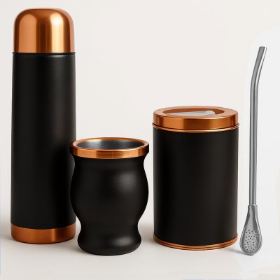 Imagen 3 de Set de Mate color Negro/Cobre con Bolso MAT02