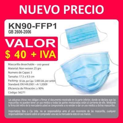Imagen 2 de Mascarilla KN90 - FFP1