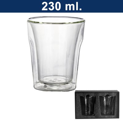 Set de 2 vasos de vidrio doble pared M6