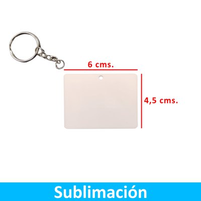 Llavero Acrílico Blanco Sublimable Rectangular NI50