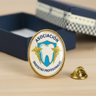 Imagen 2 de Pin con Domo ovalado OVA01 Oro