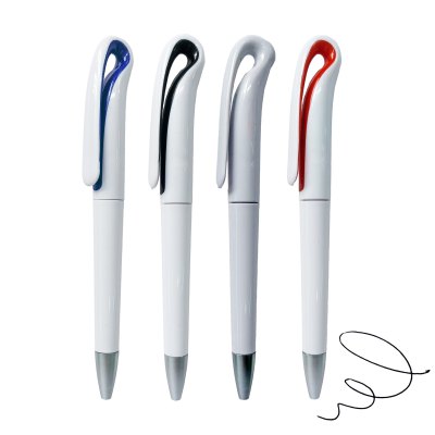 Bolígrafo plástico blanco colores L69