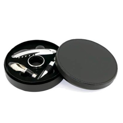 Set de Vino Símil Cuero W7